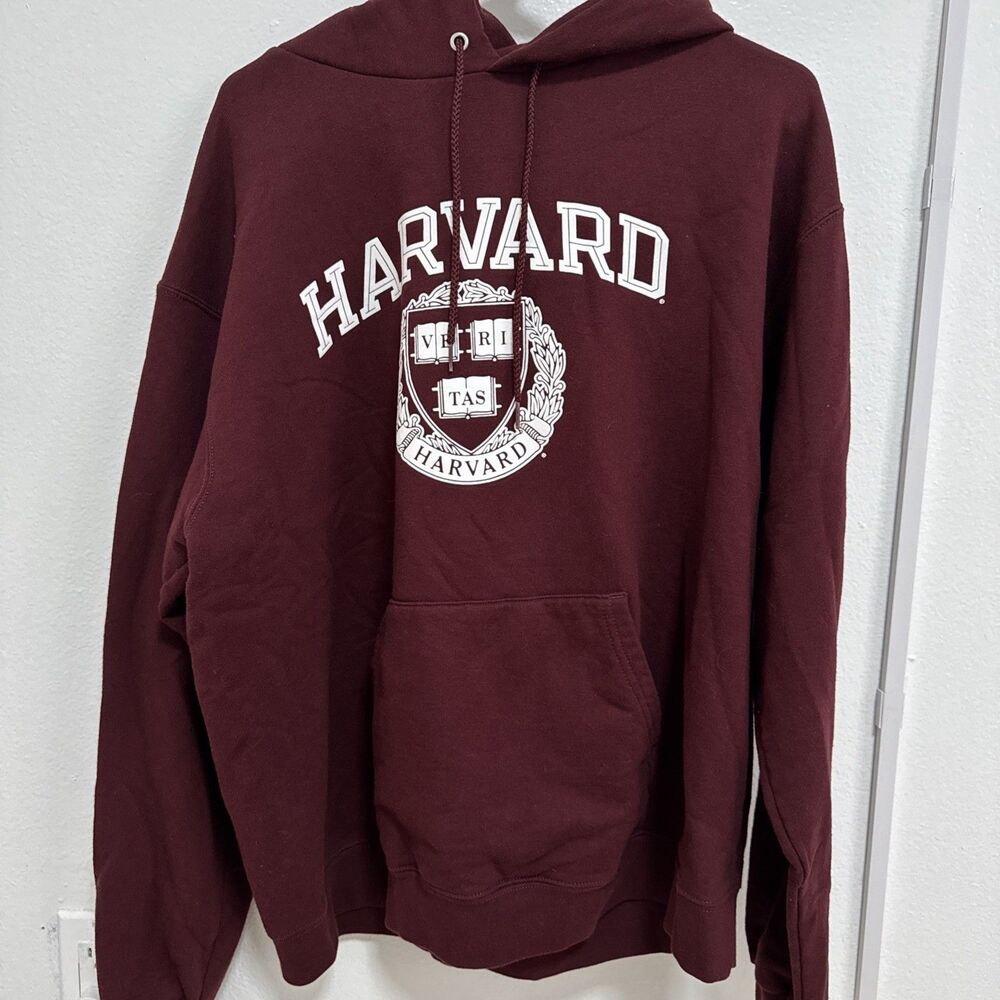 Harvard University Champion Campus Hoodie Sweatshirt XL Men Maroon